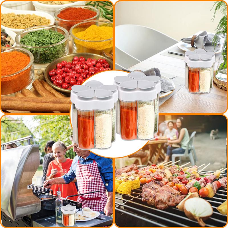 Creative 5 In 1 Seasoning Jar Household Moisture-Proof Spice Rack Outdoor Camping Seasoning Bottle Kitchen Gadget
