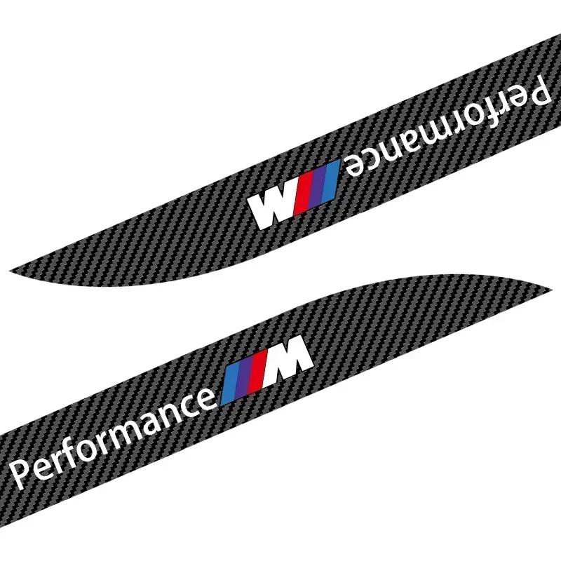 2pcs Car Side Skirt Sill Carbon Fibre Body Protection Sticker For BMW M Performance 1 3 5 7 Series M3 M4 M5 M6 X1 X3 X5 X6 X7
