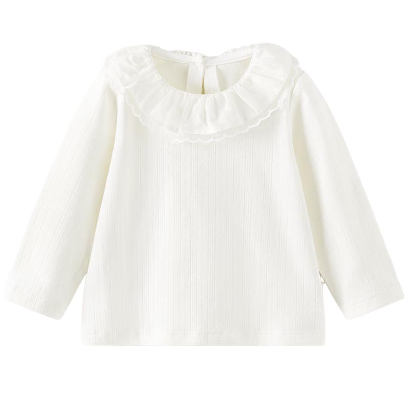 TONGTAI Baby Girl s Ruffled Collar Long Sleeve Top 80cm