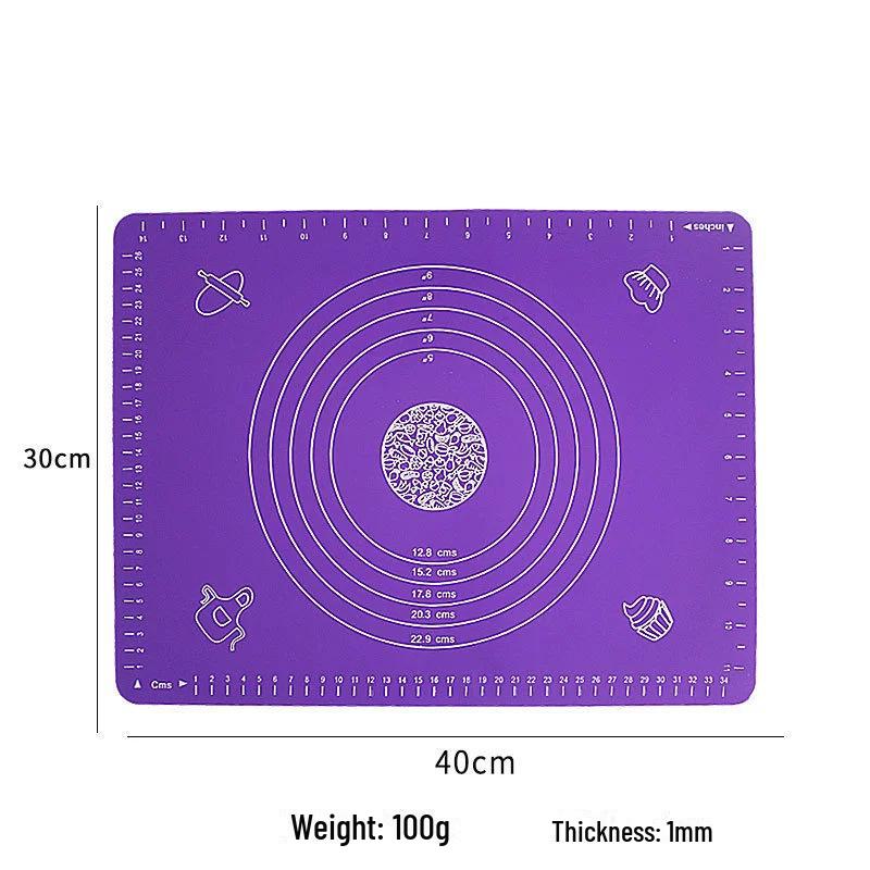 Large Non-Slip Silicone Kneading and Rolling Pad - Thick, Non-Stick Baking Mat