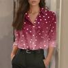 Women's Shirt Blouse Print Button Long Sleeve Casual Basic Shirt Collar Regular Top