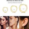 2 Stück/Paar Anlaufgeschützte Metall Zirkonia Creolen Ohrringe Gold Silber Farbe Huggie Knorpel Ohrring Piercing Schmuck