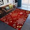 1pc Christmas Snowflake Area Mat - Red with Golden & White Snowflakes, Non-Slip Machine Washable Mat for Living Room, Bedroom,