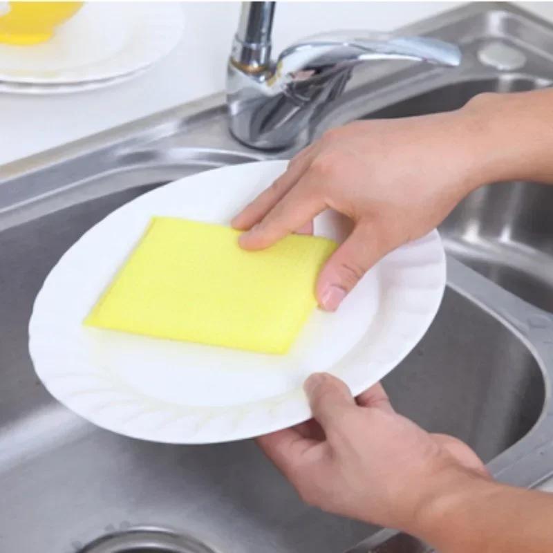 1 Pcs Sponge Scouring Pad Rag Cleaning Brush Super Decontamination Housework Dishwashing Brush Pot Cloth