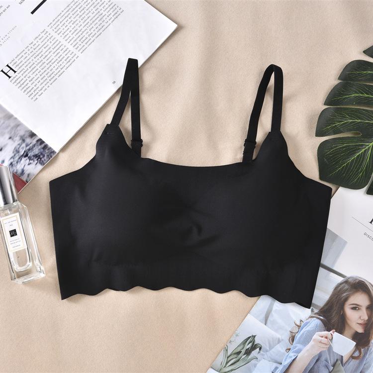 

Бесшовный беспроводной бюстгальтер для сна второго поколения для девочек - Спортивный стиль с полной чашкой M чёрный