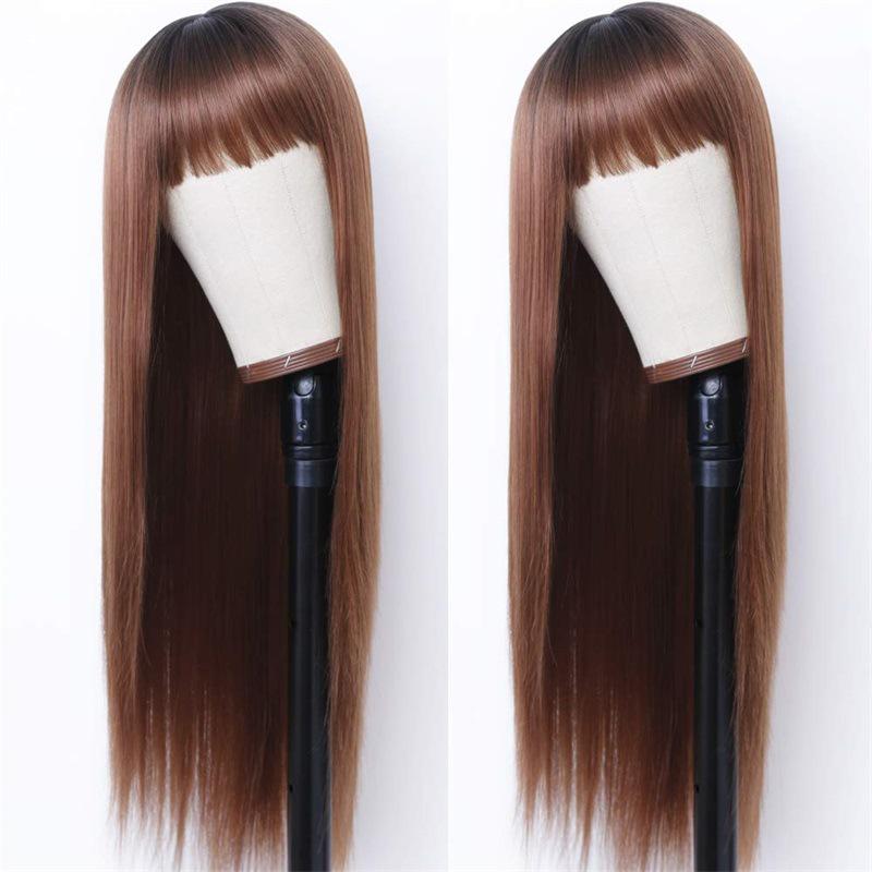 European Women's Fashion Colorful Long Straight Synthetic Wig for Cosplay