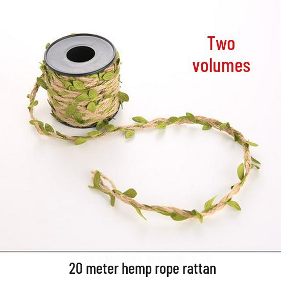 DIY Colorful Forest Style Green Rattan Leaves Hand-Woven Jute Rope for Decoration and Jewelry
