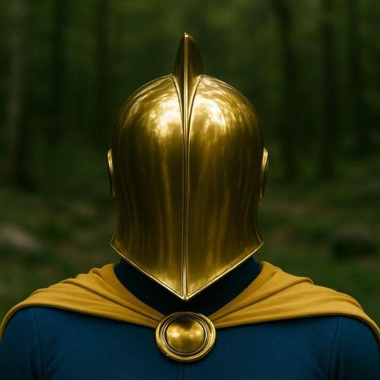 Handcrafted Doctor Fate Helmet: Polished Golden DC Cosplay Prop