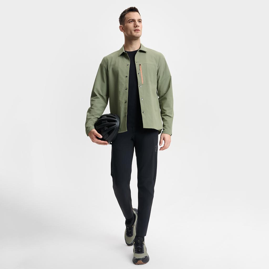 FILA Cycling Versatile Fashion Casual Sports Riding Comfortable Jacket Men Jacket Misty-Green A11M518704FKK