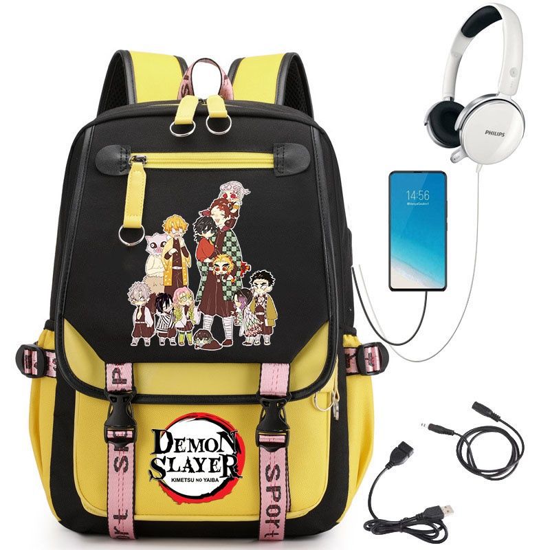 Demon Slayer Anime-Peripherie Rucksack stilvoller Anime-Themen-Schülerrucksack 0084