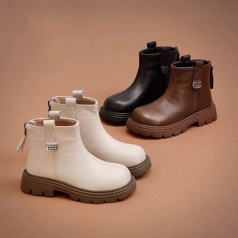 Children's and girls' autumn and winter Martin boots 2025 foreign style versatile princess short boots fashion baby leather boots versatile waterproof