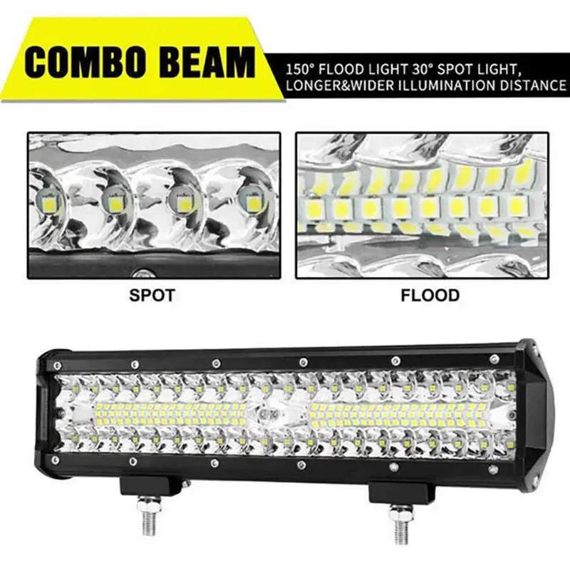 Car LED Light Bar Offroad 4x4 Spotlights Fog Lamp 12V 24V 3 Rows Headlight Truck Farm Tractor Boat SUV ATV Light Bar/work Light