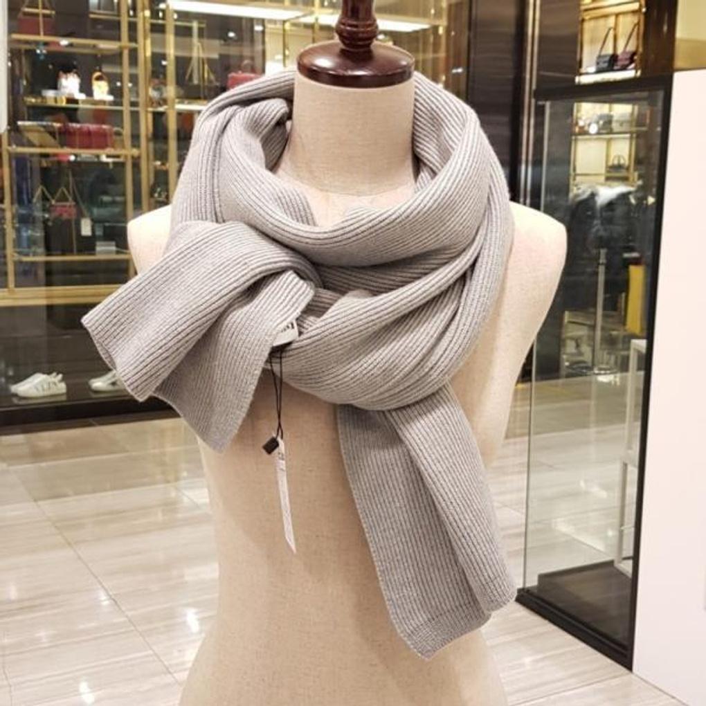 Knitted Solid Wool Blend Muffler E19F1NM101