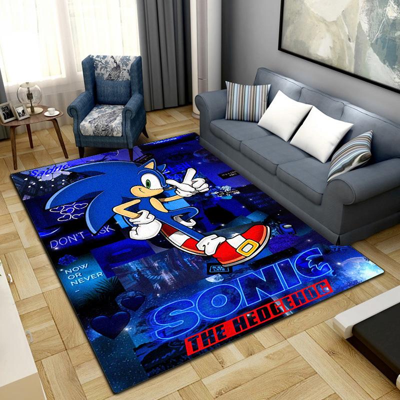 Sonic Cartoon Comic Rug for Home Decoration,Washable Non-slip Large Rug Floot Mat LXRa56 60x90cm