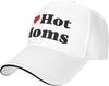 I Love Hot Moms Funny Graphic Baseball Cap Polyester Casual Sun Protection Adult Snapback Hat