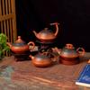 Retro Firewood Burning Color Hand-pulled Cinnabar Clay Pot, Purple Sand Kung Fu Tea Set, Tea Maker, Household Red Mud Tea Pot