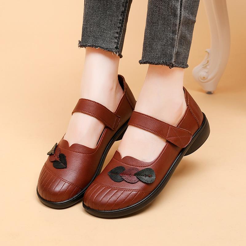 Soft Sole Soft Surface Middle-aged and Elderly Mother Shoes Microfiber Women's Shoes Spring and Summer Comfortable Flat Bottom Not Tired Feet Single S