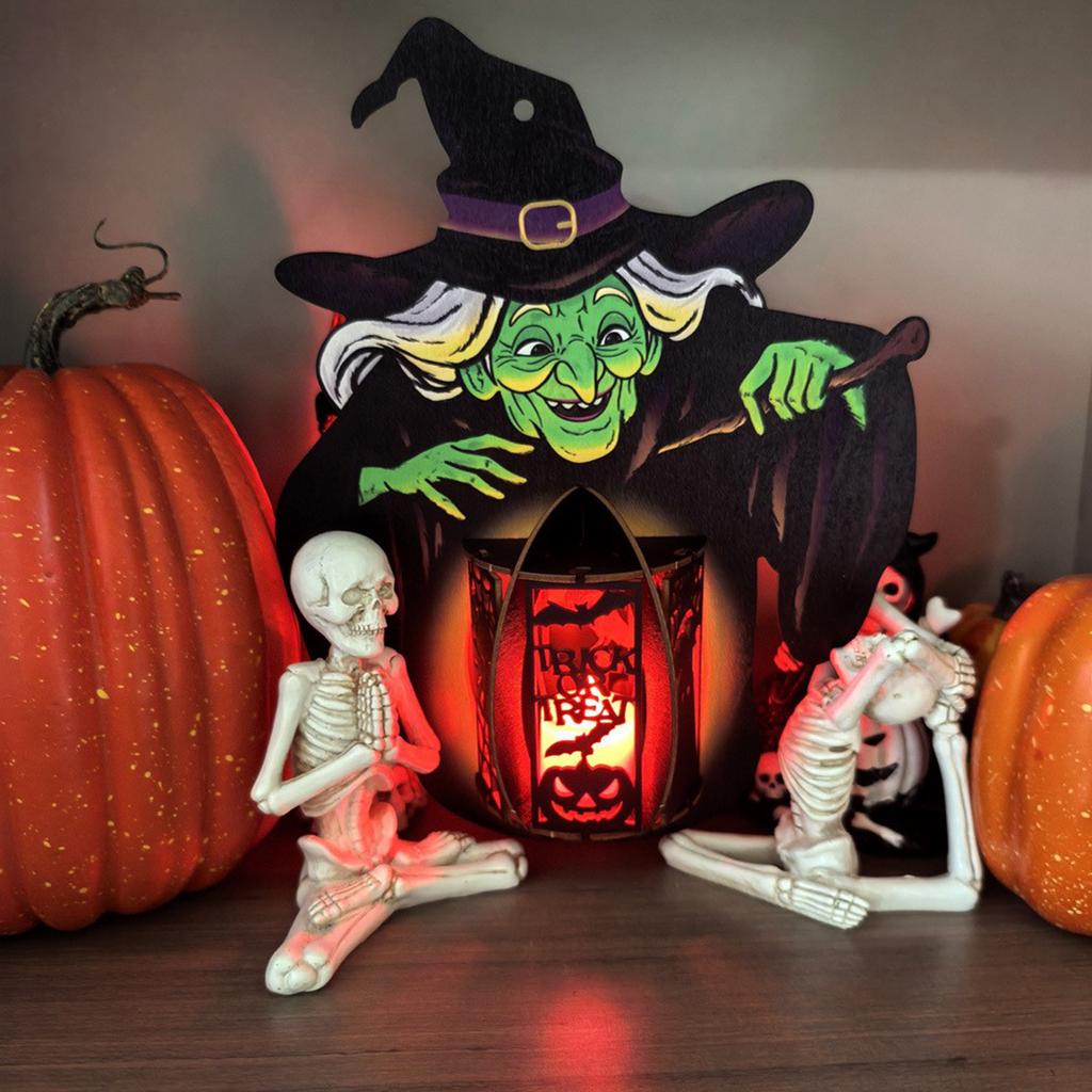 Creative Halloween Wooden Hollowed-out With Lights, Pendants, Display Stands, And Small Night Lights.