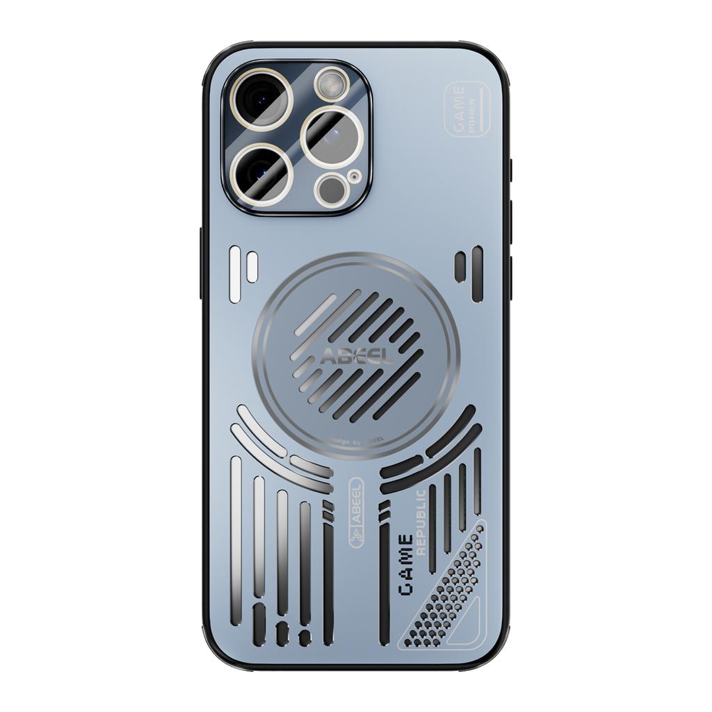 ABEEL For iPhone 14 Pro Max Magnetic Case Aluminium Alloy + PC + TPU Hollow Heat Dissipation Phone Cover