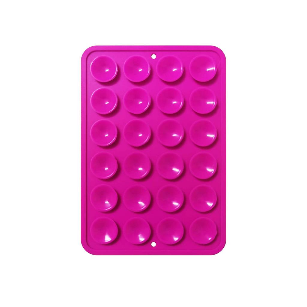 Black Silicone Anti-Slip Phone Stand: 24 Portable, Minimalist Suction Cup Stickers