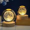 3D Galaxy Starry Sky Crystal Ball Night Light - Solar System Ornament for Birthday Gift