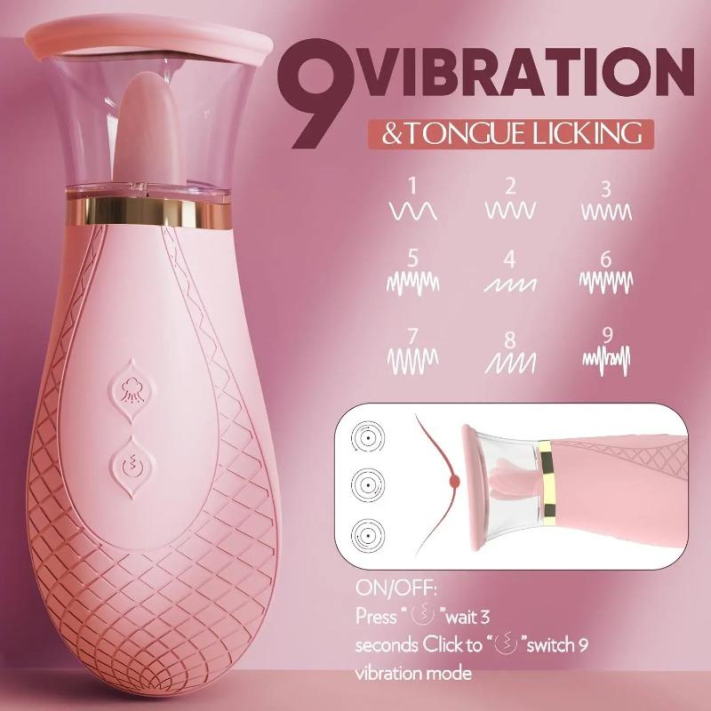 2026 Portable Clitoral Sucking Vibrator Nipple G-spot Sucker Rapid Orgasm Tongue Vibrator 3 Sucking 9 Licking Patterns Female Masturbator Waterproof