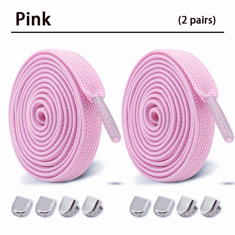 2Pair Elastic Laces Sneakers Tennis Shoelaces without ties Kids Adult No Tie Shoe laces 8mm Flat Shoelace Shoes Accessories
