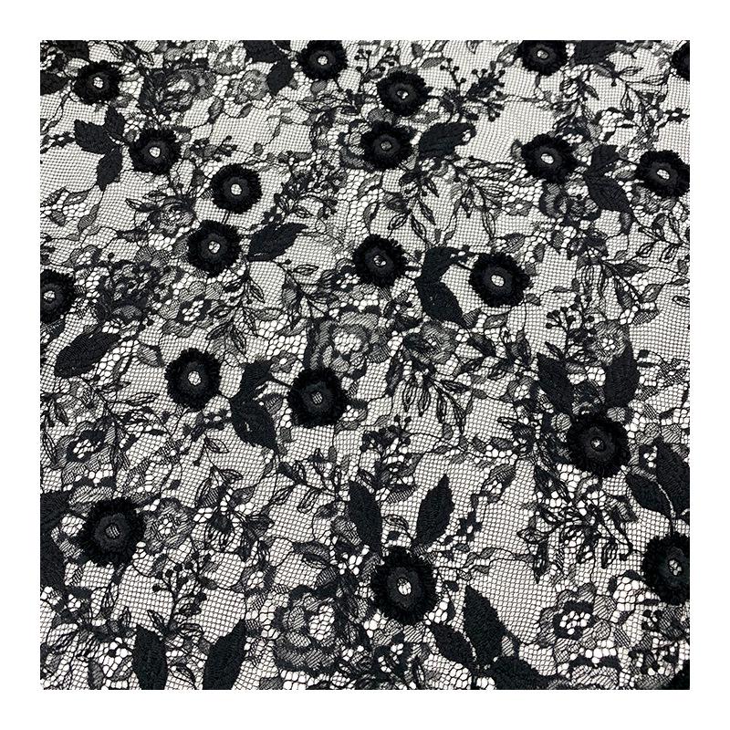 3D Embroidered Floral Lace Fabric for Dresses and Children's Clothing