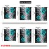 2pcs Window Drapes Turquoise Floral Raindrops Versatile Durable Polyester,Without Electricity Family Party Decoration for