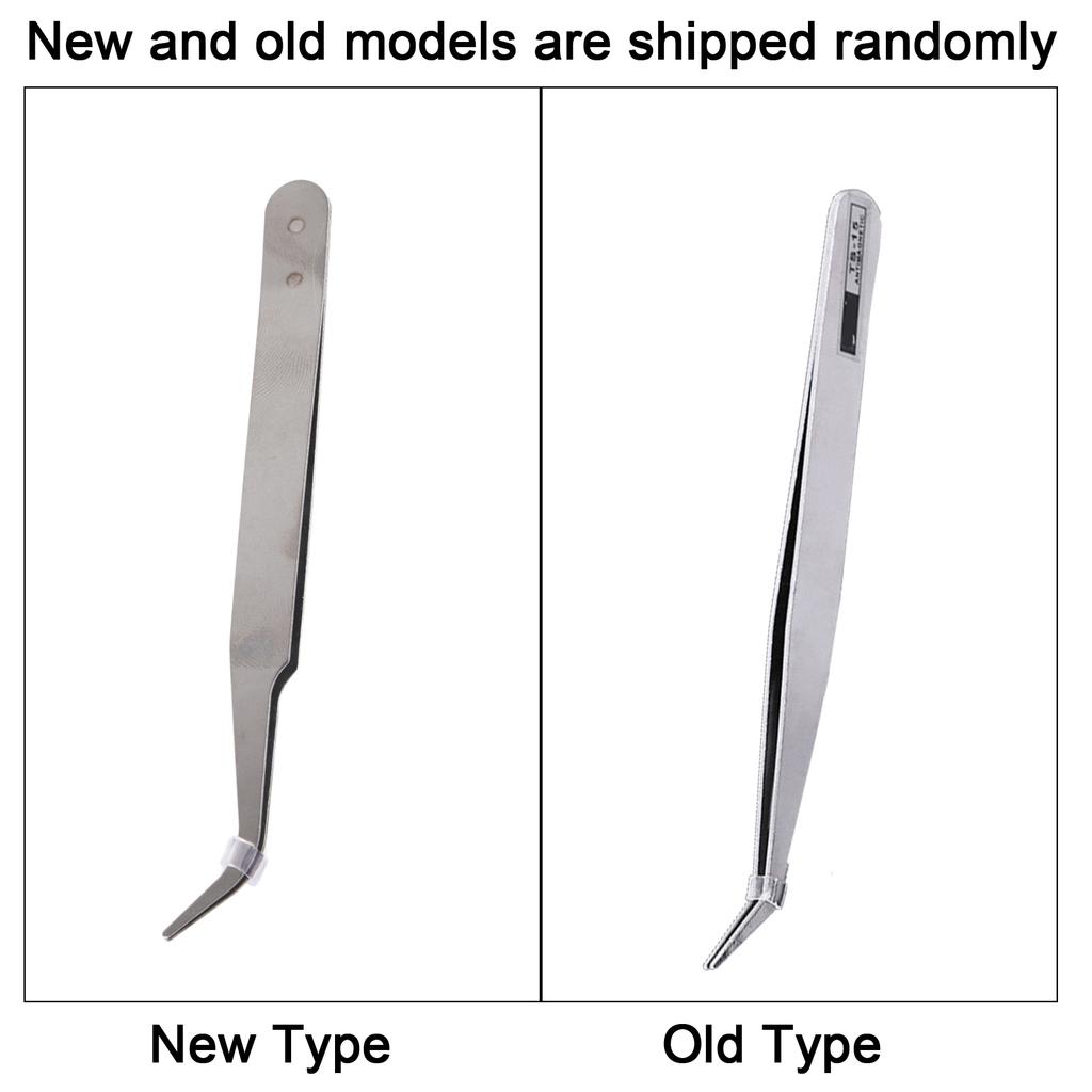 2 Types Stainless Steel Tweezers Nail Art Tweezers Manicure Accessory Tools (bend)