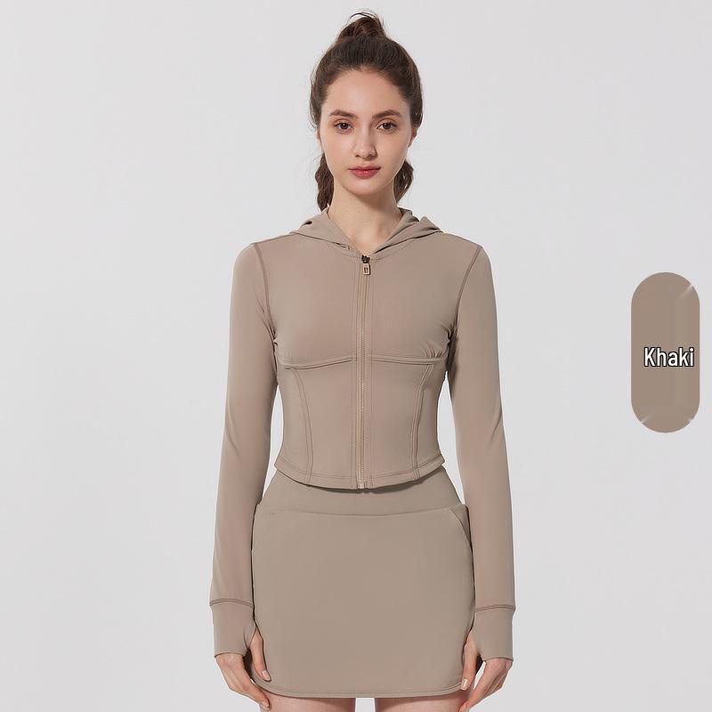 

Women s Slim Fit Long Sleeve Hooded Yoga Jacket for Running, Fitness & Cycling XL