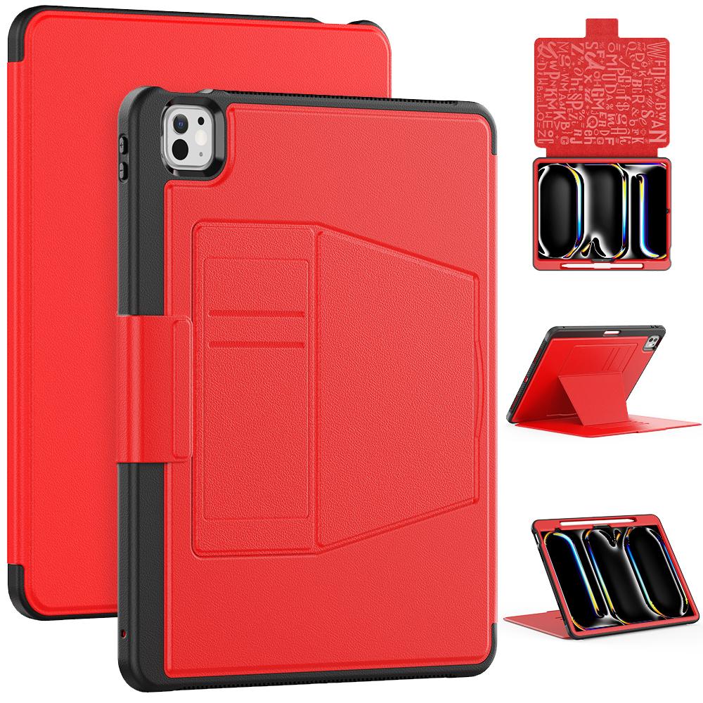 Style B For iPad Pro 13 (2024) Stand Case PC+TPU+PU Shockproof Tablet Cover with Card Slots