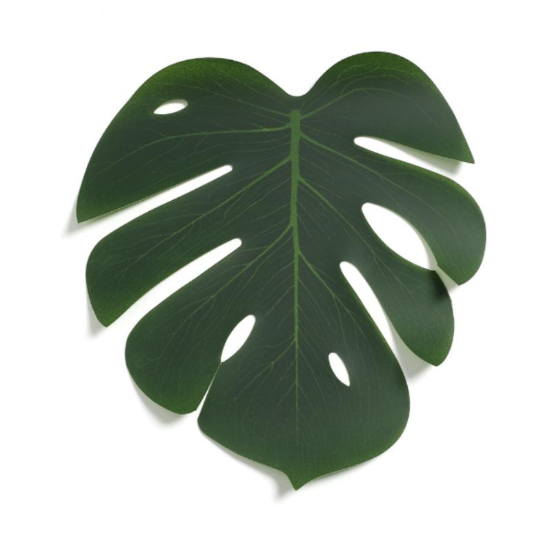 10pcs Hawaii Artificial Palm Leaf Turtle Back Leaf Jungle Beach Theme Party Flower Arrangement Mat Accessories Cup Mat