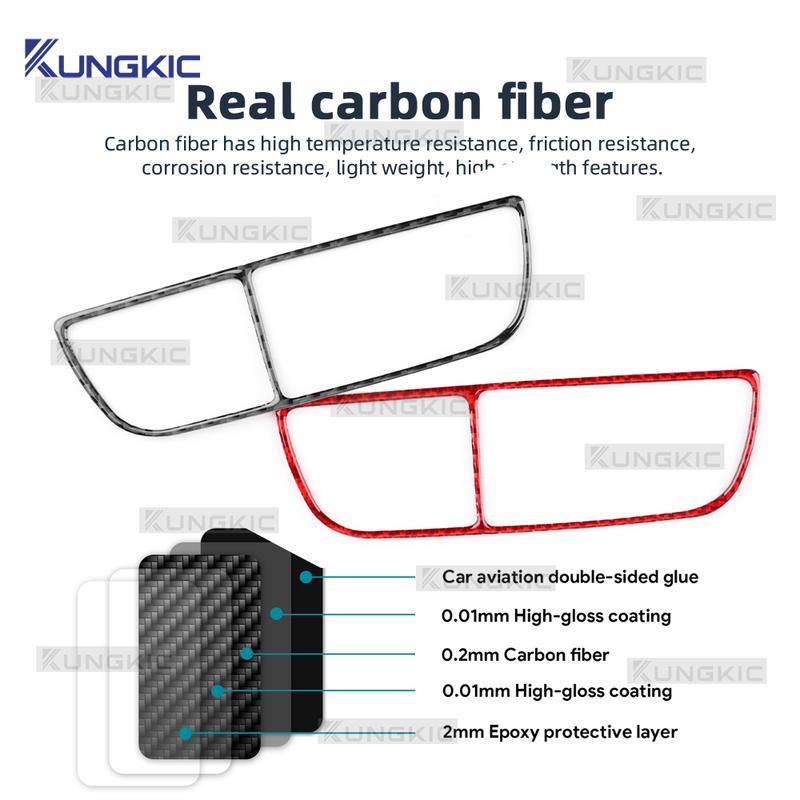 Real Soft Carbon Fiber For KIA EV6 GT EV 2022 2023 2024 2025 2026 LHD RHD Car Headlight Button Switch Decor Trim Sticker.