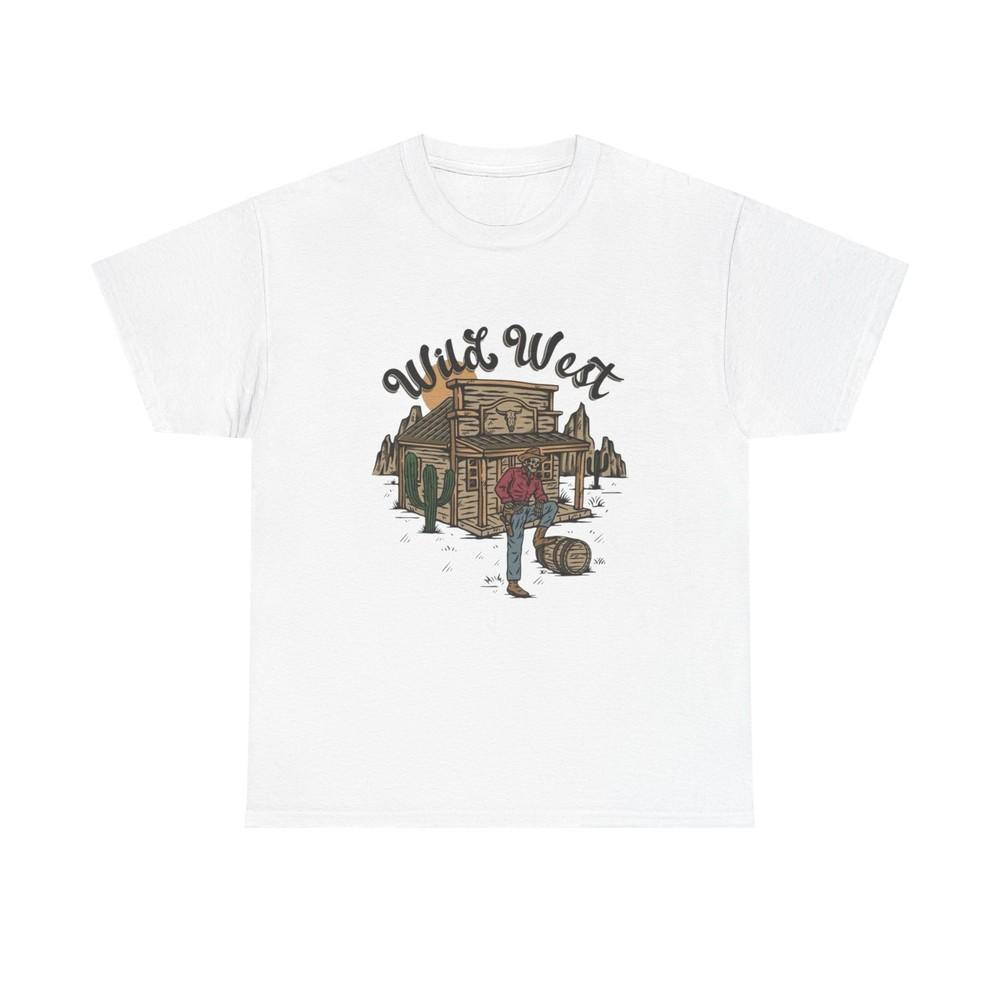 Wild West Skeleton Graphic T Shirt Unisex Heavy Cotton Tee New Gift