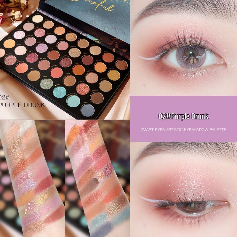 NOVO 40-Color Eyeshadow Palette: Pearlescent, Matte, Glitter, Earth Tones - Ideal for Students & Daily Use.