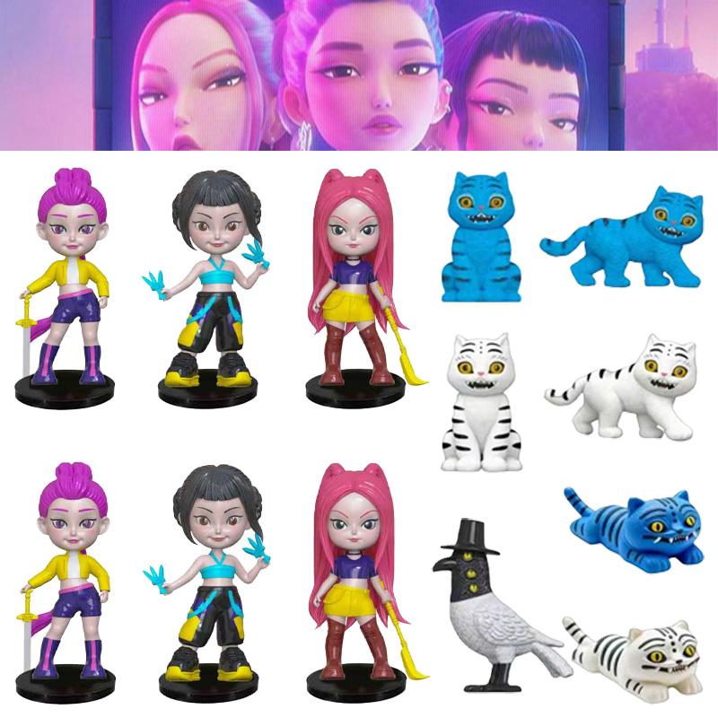 Kpop Demon Hunters Figure KPop Demon Hunters Figures Huntrix Figures Toy Derpys Tiger Rumi Mira Zoey Sussy Figurine Ornament