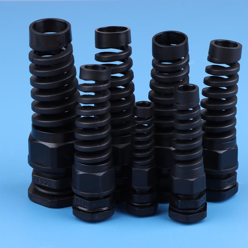 5Pcs Waterproof Cable Gland Pg7 Plastic Anti-Bending Joint M12 Nylon Pa66 Torsion-Proof Glands Pg7/9/11/13.5/16/19/21 Connector