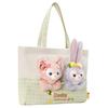 New Disney Fabric, Polyurethane Tote Bag, Shopping Bag, Handbag, Shoulder Bag Unisex Beige & Pink & Purple 400060469012