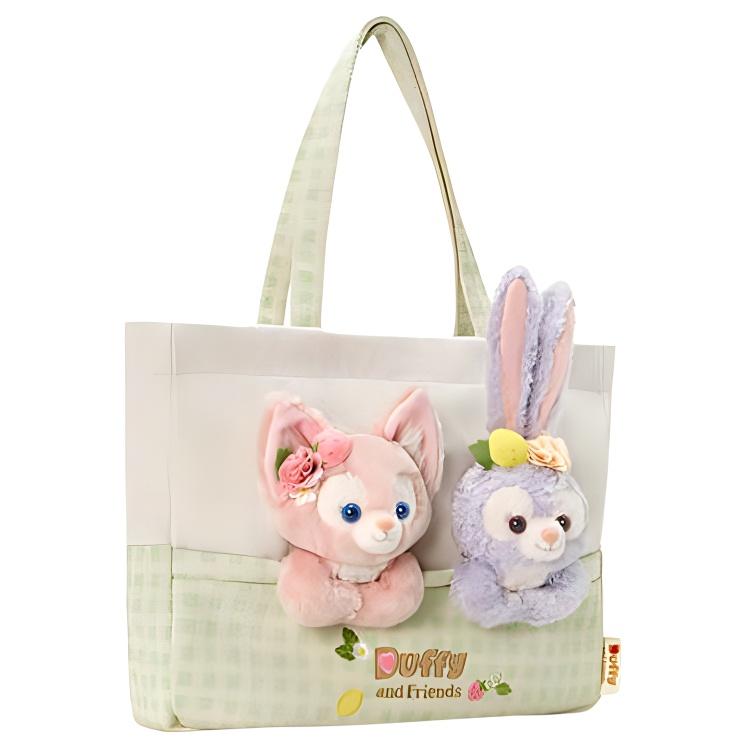 New Disney Fabric, Polyurethane Tote Bag, Shopping Bag, Handbag, Shoulder Bag Unisex Beige & Pink & Purple 400060469012