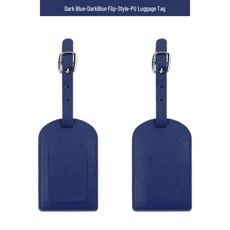 Customizable Soft PU Leather Luggage Tag with Logo and Travel Info Slot