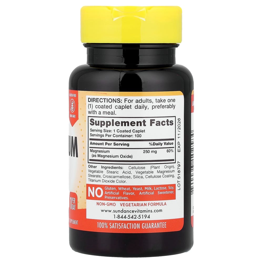 IHerb Magnesium 250mg überzogene Tabletten, 100 Stück