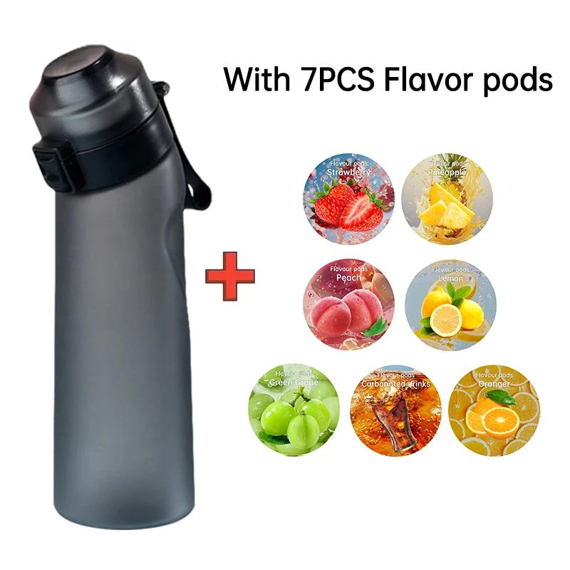 Air Flavored Water Bottle With 7 Flavor Ring Sports Fashion Straw Tritan Plastic Cup Suitable for Outdoor Sports Fitness Airup