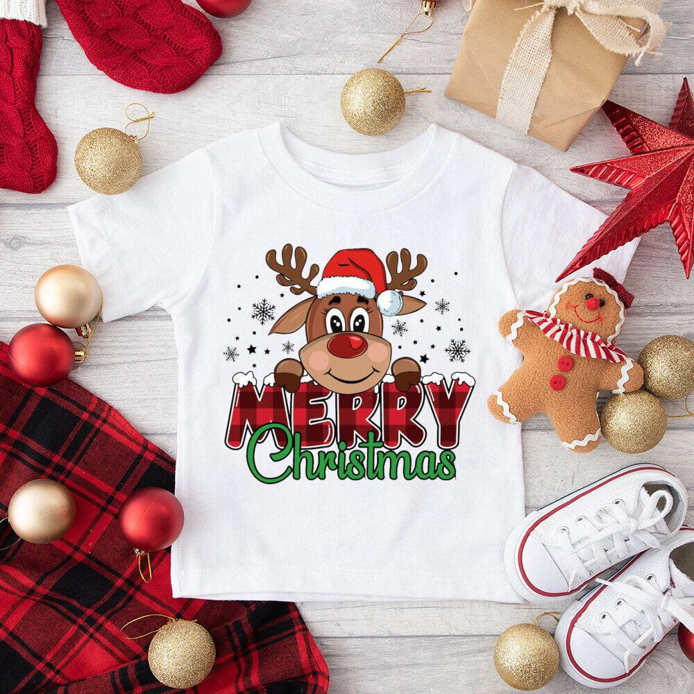Just A Girl Who Loves Christmas Printed Kids Shirts Child Christmas Party T-shirt Top Xmas Vibes Outfit Child Short Sleeve Tee