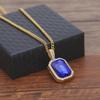 Men's Hip-Hop Diamond Gemstone Pendant Necklace - Trendy, Versatile Alloy Jewelry