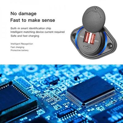 Quick Charge QC 3.0 Dual USB Ladegerät mit Schiebekappe 36W Wasserdicht 12V/24V Schnelllade-USB-Ladegerät für Auto Boot Bus Wohnmobil Zuhause