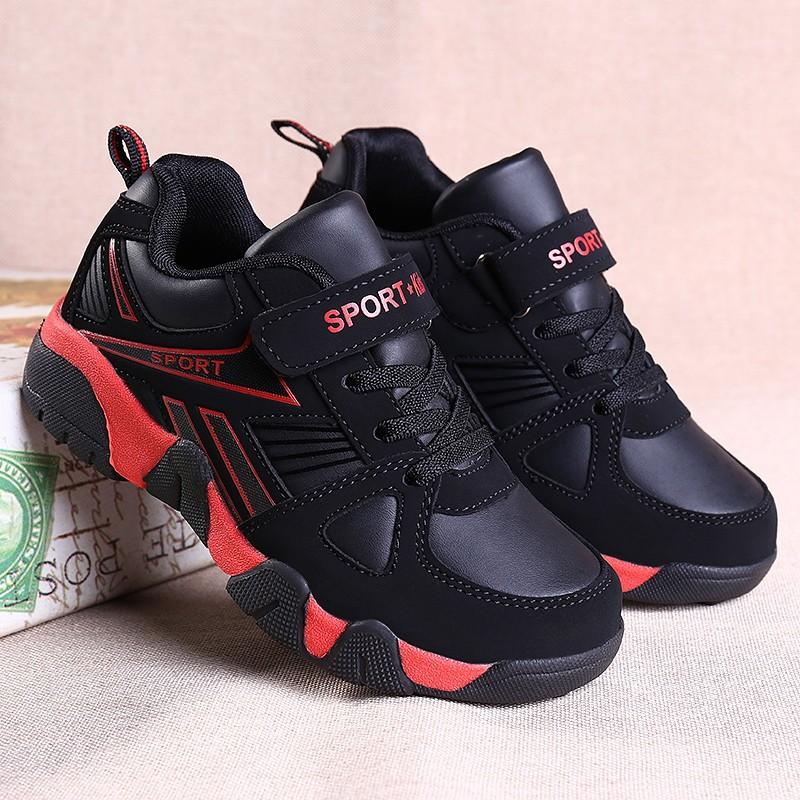 Boys Winter Warm Thick Sole Running Shoes Kids Ages 7-16 Fleece-Lined Cotton Sneakers With Rubber