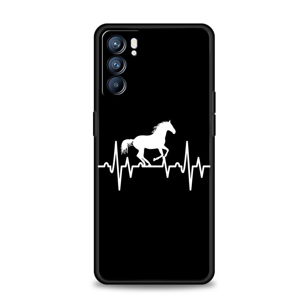 Phone Case For Oppo A54 A53 A52 A9 A15 A95 A17 A16 A76 A74 A57 A31 Find X6 X5 Reno8 Reno7 Reno6 Pro 5G Cover Animal Art Horse