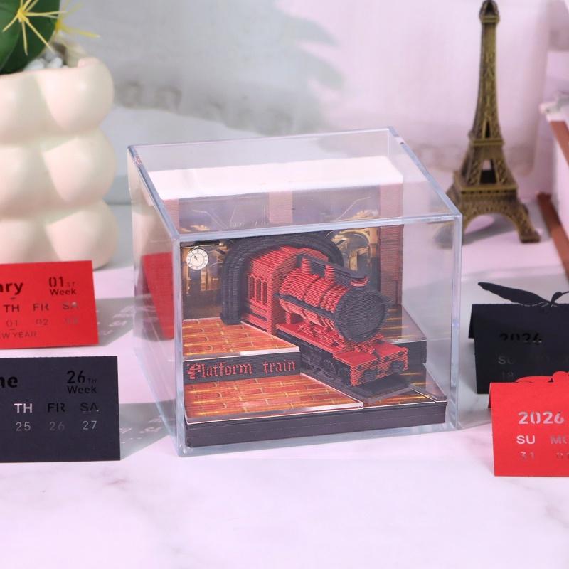 

Календар Час 2026 Настільний календар зі світлодіодним підсвічуванням 3D відривний календар Паперове різьблення Мистецтво Блокнот для записів Подарунок Різдво