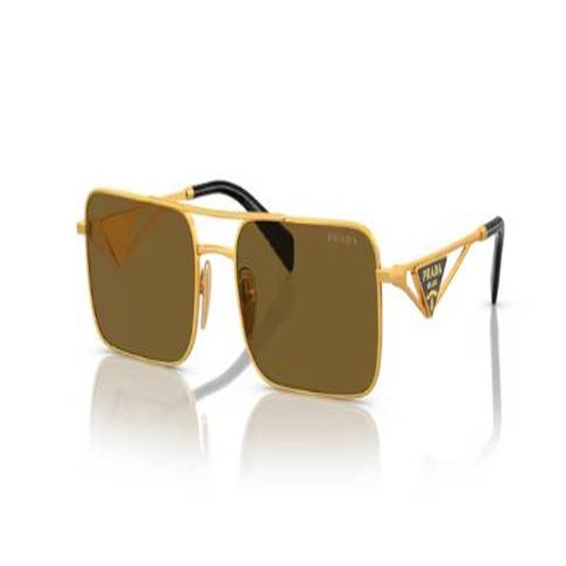 Prada Temple logo metal rectangular sunglasses